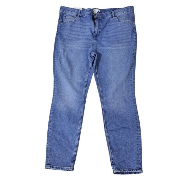 H&M Women's Light Blue Denim High Waist Skinny Jeans Plus Size XXL - Picture 2 of 8